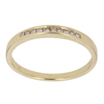 18ct Yellow Gold 0.10ct Diamond Half Eternity Ring