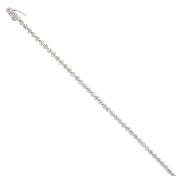 9ct White Gold 2.25ct Diamond Tennis Bracelet 7"