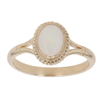 9ct Yellow Gold Opal Single Stone Ring