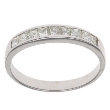 18ct White Gold 0.50ct Princess Cut Diamond Half Eternity Ring