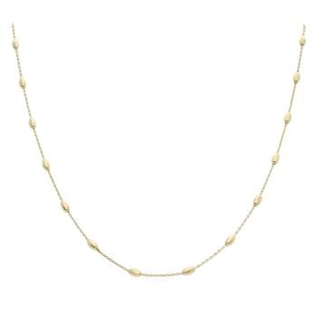 Gold Plated Silver Beaded Chain 18"