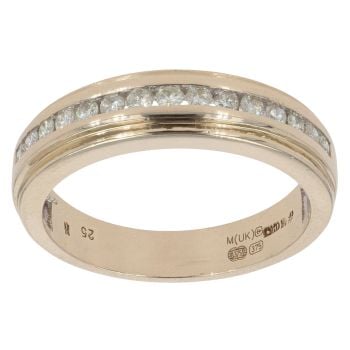 9ct Yellow Gold 0.25ct Brilliant Cut Diamond Half Eternity Ring