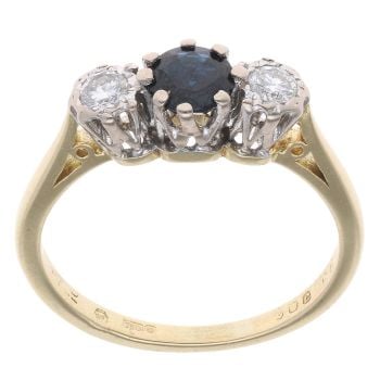 18ct Yellow Gold 0.20ct Diamond and Sapphire Ring