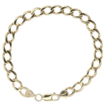 9ct Yellow Gold Curb Bracelet 8"
