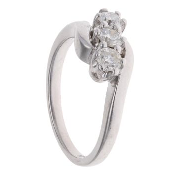 18ct White Gold Trilogy 0.50ct Diamond Twist Ring