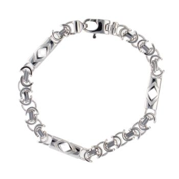 18ct White Gold Flat Byzantine Bracelet 7"
