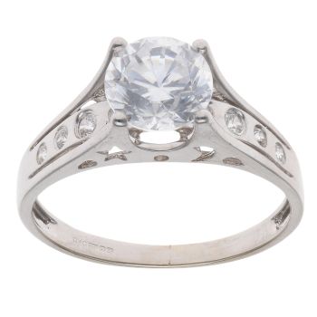 14ct White Gold Cubic Zirconia Ring