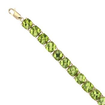 9ct Yellow Gold Chrysoberyl Bracelet 7.5"
