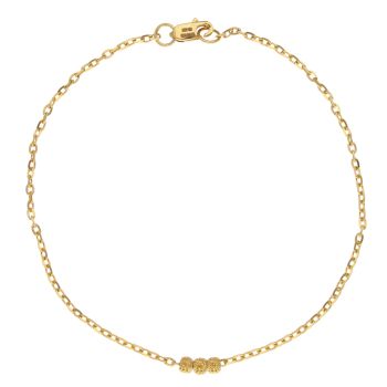 22ct Yellow Gold Trio Bead Bracelet 7"