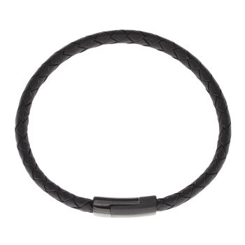 Unique & Co Black Leather Bracelet
