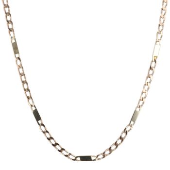 9ct Yellow Gold Bars Curb Chain 16"