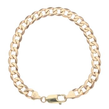 9ct Yellow Gold Curb Bracelet 8"