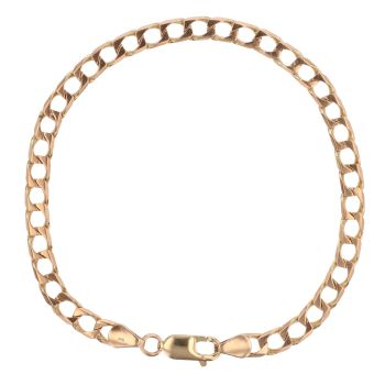 9ct Yellow Gold Square Curb Bracelet 8.5"