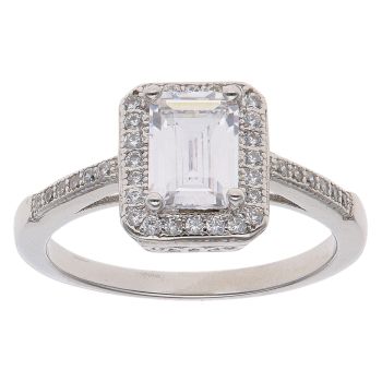 Silver Cubic Zirconia Cluster Ring By Icesia