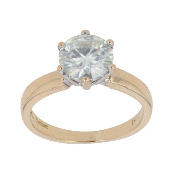 18ct Yellow Gold Moissanite Single Stone Ring
