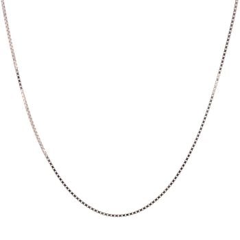 18ct White Gold Box Chain 16"