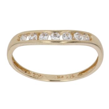 14ct Yellow Gold Cubic Zirconia Wishbone Ring