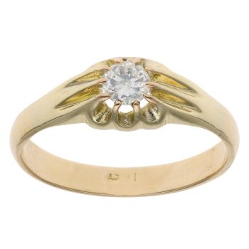 14ct Yellow Gold 0.35ct Diamond Signet Ring
