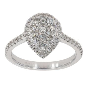 18ct White Gold 0.50ct Diamond Cluster Ring