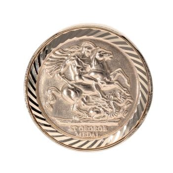 9ct Yellow Gold St. George Coin Ring
