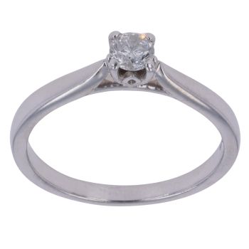 9ct White Gold 0.20ct Brilliant Cut Diamond Solitaire Ring