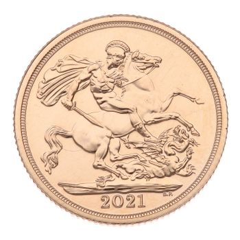 2021 Elizabeth II Fifth Portrait UK Full Sovereign Coin