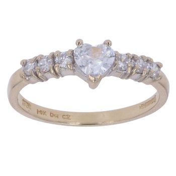 14ct Yellow Gold Cubic Zirconia Solitaire Ring
