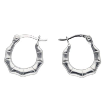 Silver Bamboo Creole Earrings By Icesia