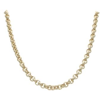 9ct Yellow Gold Plain Belcher Chain 26"
