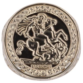 9ct Yellow Gold St George Coin Ring