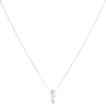18ct White Gold 0.14ct Diamond Solitaire Pendant and Chain 18"
