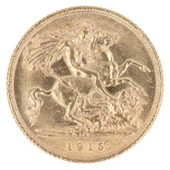 1915 George V Large Head Australia Half Sovereign Coin