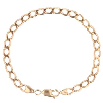 9ct Yellow Gold Curb Bracelet 8"