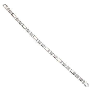 9ct White Gold Plain Fancy Bracelet 7"