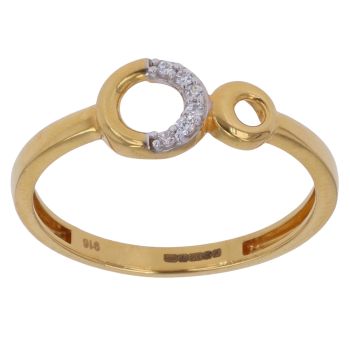 22ct Yellow Gold Cubic Zirconia Circles Ring