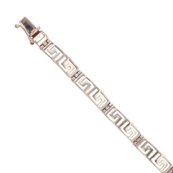 18ct White Gold Greek Key Bracelet 7"