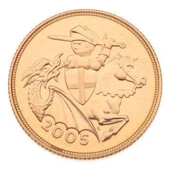 2005 Elizabeth II Fourth Portrait UK Full Sovereign Coin