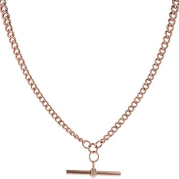 9ct Rose Gold Graduated Albert T-Bar Chain 20"