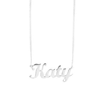 Sterling Silver Personalised Script Name Necklace