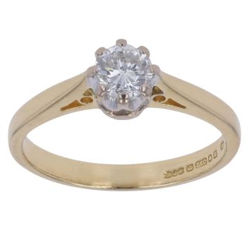 18ct Yellow Gold 0.35ct Brilliant Cut Diamond Solitaire Ring
