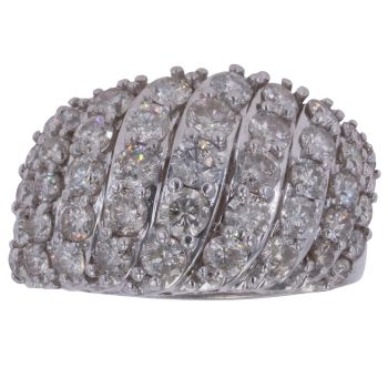 9ct White Gold 2.50ct Brilliant Cut Diamond Five Row Ring