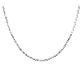18ct White Gold 1.00ct Brilliant Cut Diamond Tennis Chain 18"