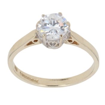 9ct Yellow Gold Cubic Zirconia Single Stone Ring