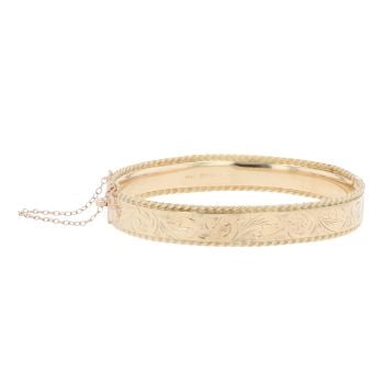 9ct Yellow Gold Scrollwork Patterned Bangle