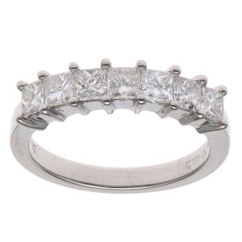 Platinum 1.00ct Princess Cut Diamond Seven Stone Eternity Ring