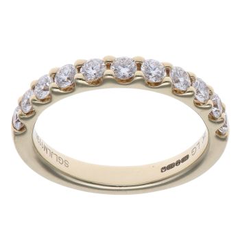 9ct Yellow Gold 0.75ct Brilliant Cut Lab Grown Diamond Eternity Ring