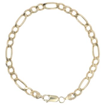 9ct Yellow Gold Figaro Bracelet 7"