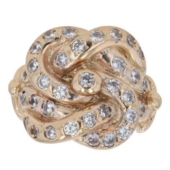 9ct Yellow Gold Cubic Zirconia Knot Ring