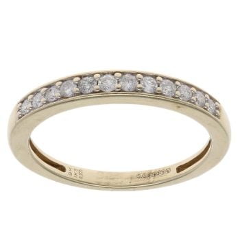 9ct Yellow Gold 0.20ct Brilliant Cut Diamond Half Eternity Ring