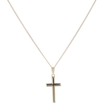 9ct Yellow Gold Cross Pendant and Chain 18"
